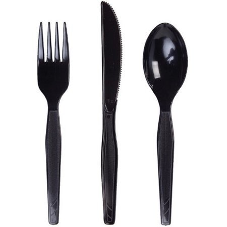 Disposable Spoon, Black, Medium Weight, PK1000