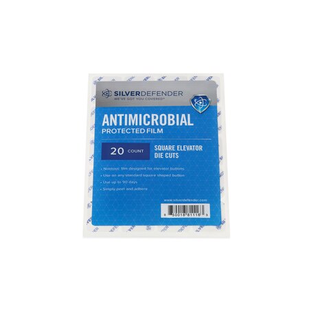Antimicrobial, Self-Cleaning Film (Die Cut for Sqaure Elevator Buttons)