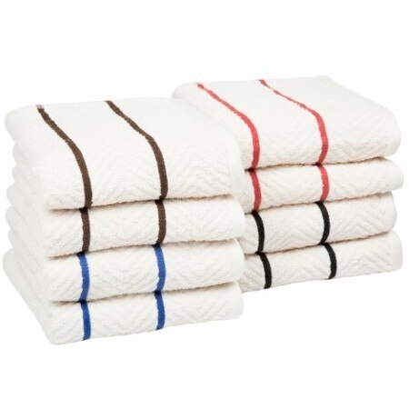 100-percent Combed Cotton Dish Cloths Chevron Weave Dishtowels, (8 Pack-Multiple Colors)