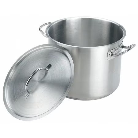 Stock Pot w/Cover, 24 qt, 13-1/2 In., SS